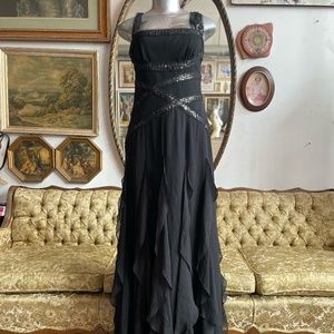 BCBG Max Azria Y2k Sequin Ruffle Gown Size 10